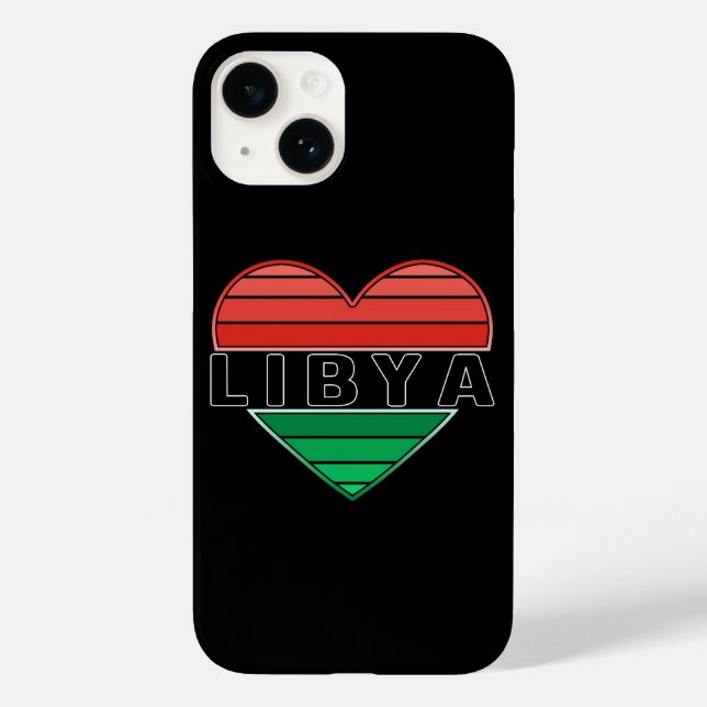 Coques Case-Mate iPhone J'aime la Libye, le coeur libyen (Verso)