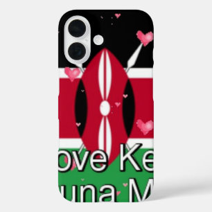 Coque Pour iPhone 16 J'aime ! Le Kenya Hakuna Matata