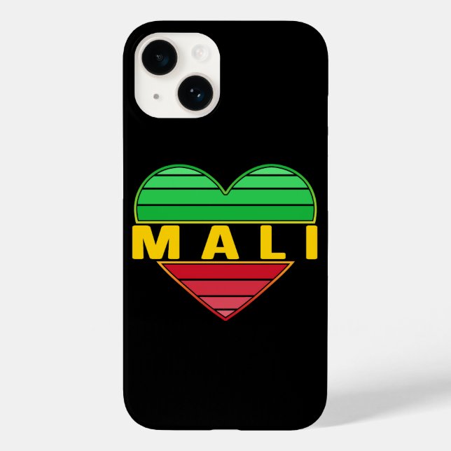 Coques Case-Mate iPhone J'aime le Mali, coeur malien (Verso)