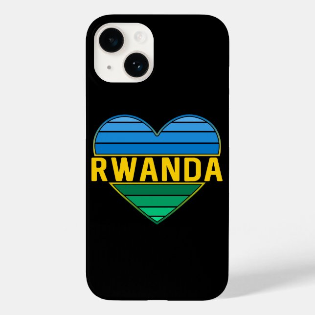 Coques Case-Mate iPhone J'aime le Rwanda, le coeur rwandais rwandais (Verso)