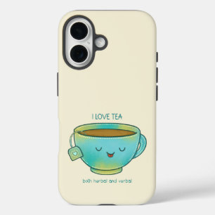 Coque Pour iPhone 16 J'aime le thé, à la fois les herbes et les plaisan