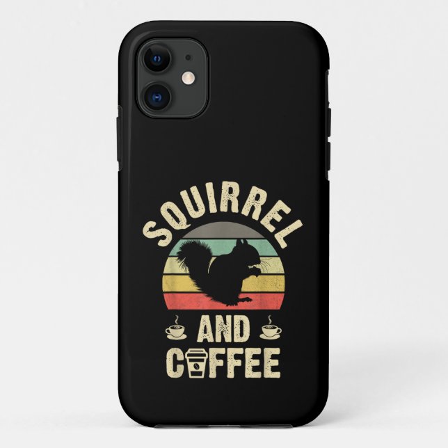Coques Case-Mate iPhone J'aime l'écureuil et le café Thème drôle pour anim (Dos)