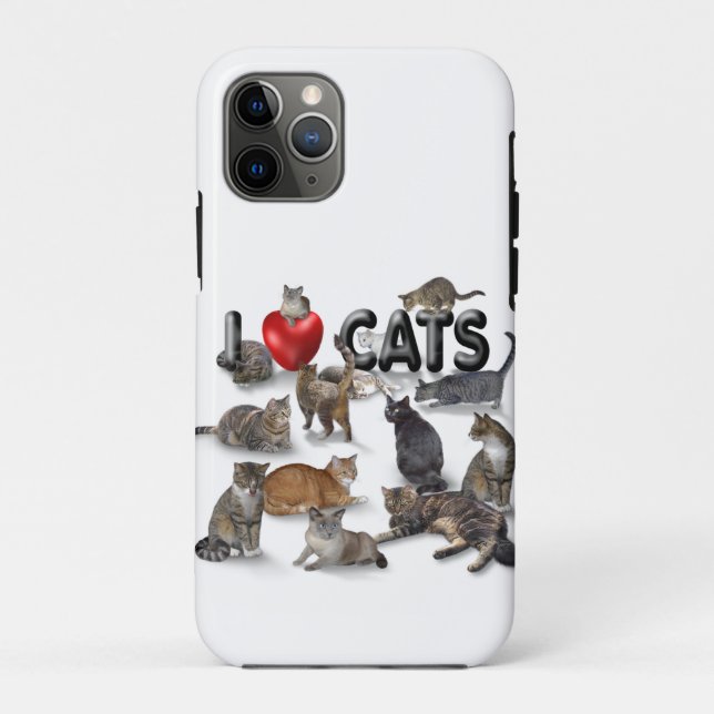 Coques Case-Mate iPhone J'aime les chats 😻 téléphone (Dos)