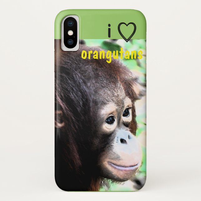 Coques Case-Mate iPhone J'aime les Orangutans (Dos)