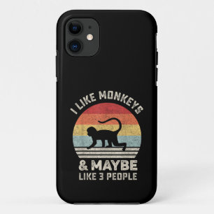 Case-Mate iPhone Case J'aime les singes & Peut-être 3 personnes Drôle Ré