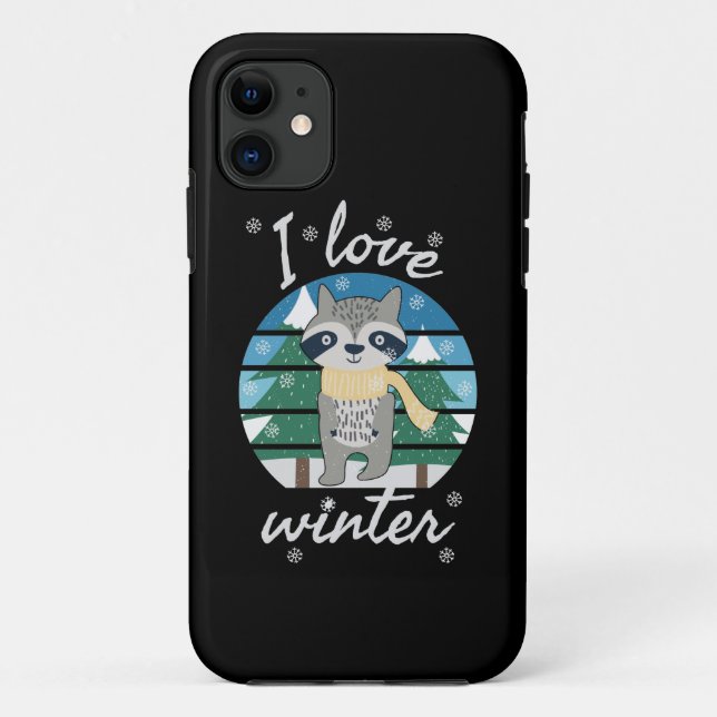 Coques Case-Mate iPhone J'aime l'hiver | saison hivernale | mignon renard  (Dos)