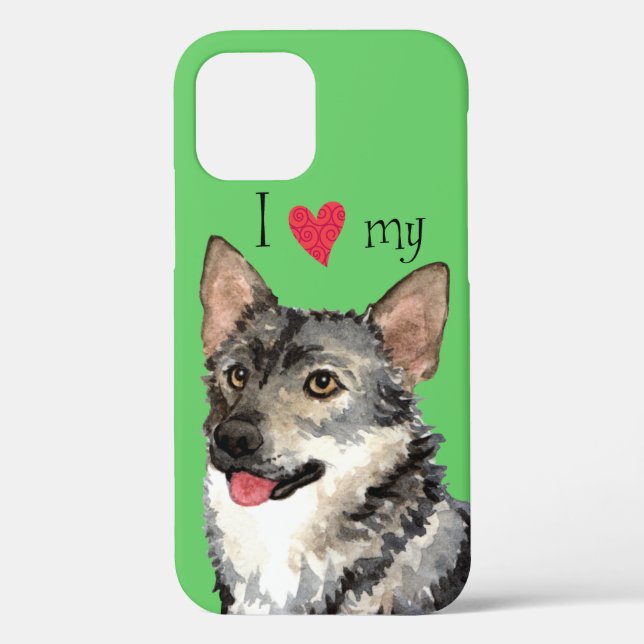 Coques Case-Mate iPhone J'aime ma Vallhund suédoise (Verso)