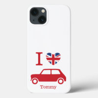 J'aime Mini Coopers - Bleu - Coque-Mat personnalis