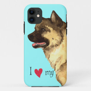 Coque iPhone 11 J'aime mon Akita