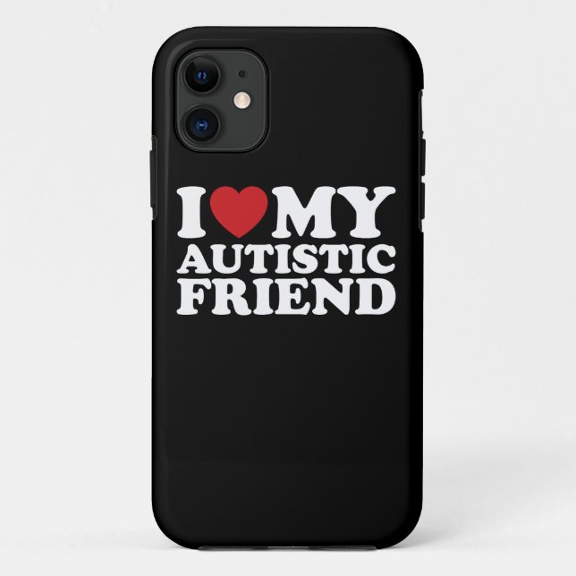 Coques Case-Mate iPhone J'Aime Mon Ami Autiste Autisme Coeur (Dos)