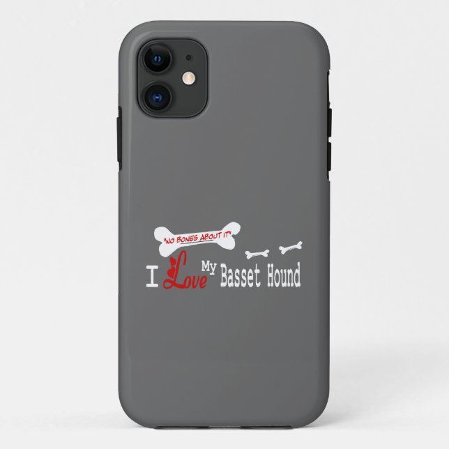 Coques Case-Mate iPhone J'Aime Mon Basset Hound (Dos)