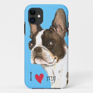Coques Pour iPhone J'aime mon Boston Terrier