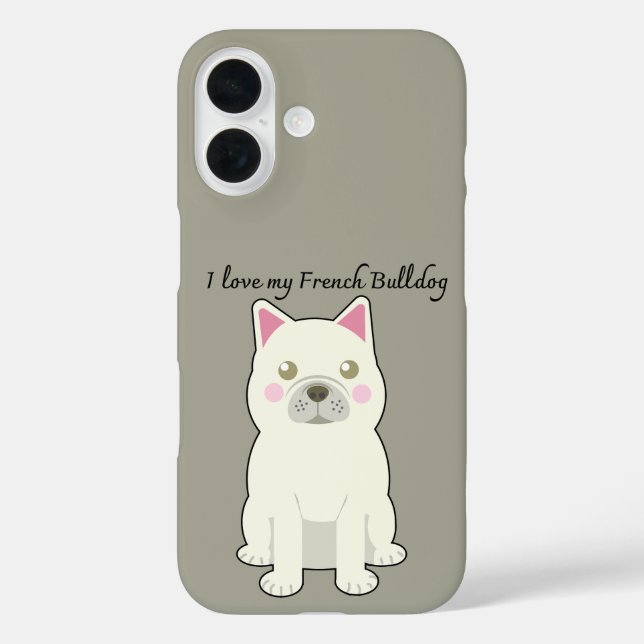 Coques Case-Mate iPhone J'aime mon Bouledogue Français (Verso)