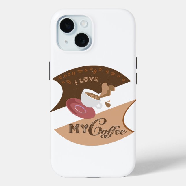 Coques Case-Mate iPhone J'aime mon café Retro Java (Verso)