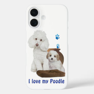Coque Pour iPhone 16 J'aime mon caniche