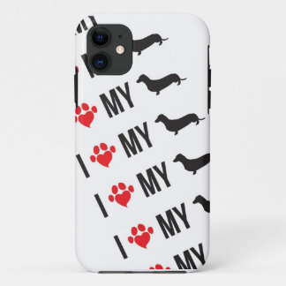 COQUES POUR iPhone J'AIME MON CAS DE TÉLÉPHONE PORTABLE DE WEINER