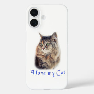 Coque Pour iPhone 16 J'aime mon chat