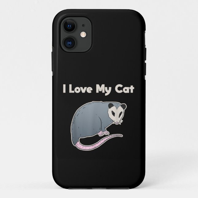 Coques Case-Mate iPhone J'aime mon chat drôle opossum (Dos)