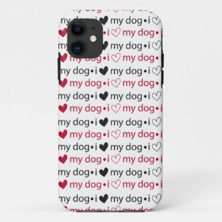 Coque Case-Mate iPhone J'aime mon chien avec les coeurs