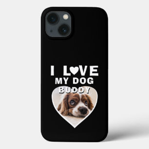 Case-Mate iPhone Case J'aime mon chien Coeur Pet Nom Photo Noir