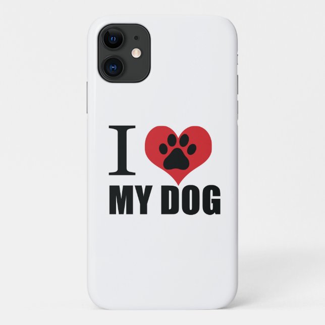 Coques Case-Mate iPhone J'aime mon chien jeter l'oreiller (Dos)