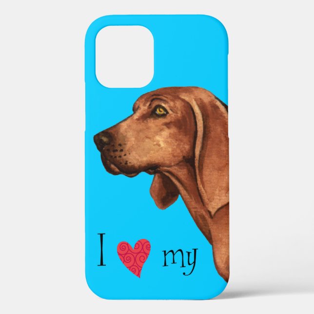 Coques Case-Mate iPhone J'aime mon chien rouge (Verso)
