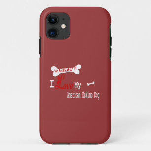 Coque iPhone 11 J'Aime Mon Esquimau Américain Chien