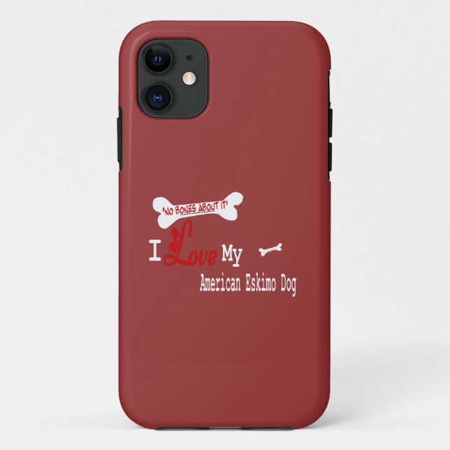 Coques Case-Mate iPhone J'Aime Mon Esquimau Américain Chien (Dos)