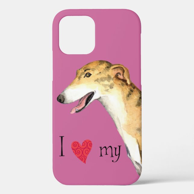 Coques Case-Mate iPhone J'aime mon Greyhound (Verso)