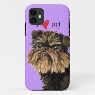 Coques Pour iPhone J'aime mon Griffon de Bruxelles
