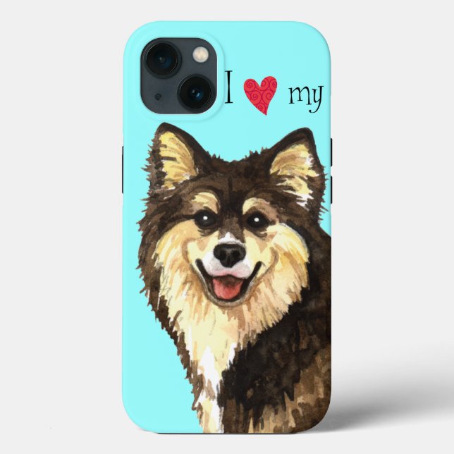 Coques Case-Mate iPhone J'aime mon Lapphund finlandais (Verso)