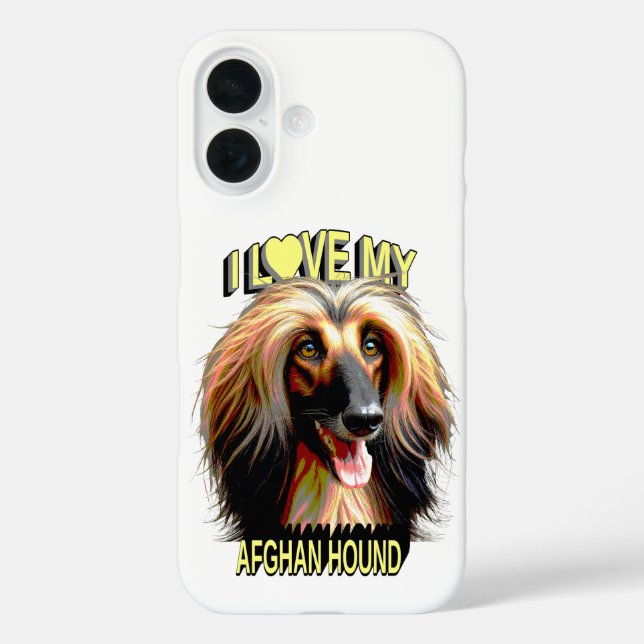 Coques Case-Mate iPhone J'aime mon Lévrier Afghan – Design pour amateur de (Verso)