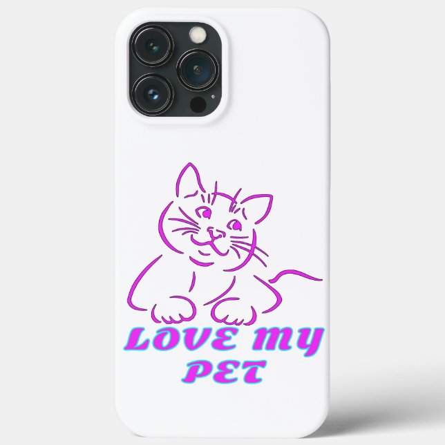 COQUES Case-Mate iPhone J'AIME MON PETIT CHAT ROSE (Verso)