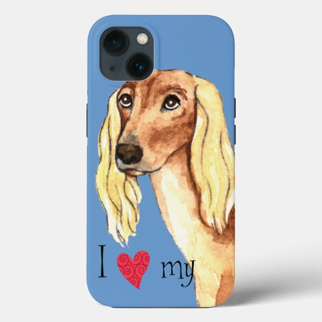 Coques Case-Mate iPhone J'aime mon Saluki (Verso)