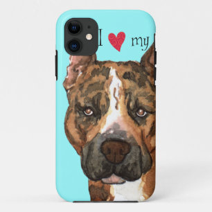 Etui iPhone Case-Mate J'aime mon Staffordshire Terrier américain