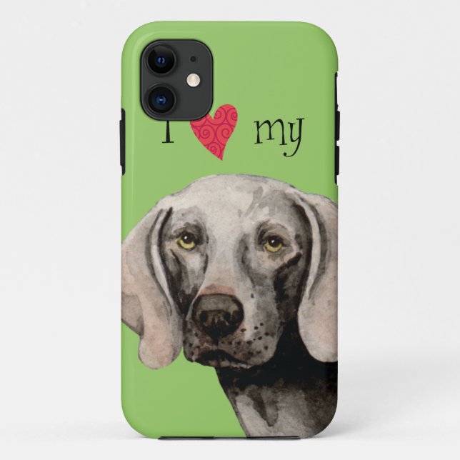 Coques Case-Mate iPhone J'aime mon Weimaraner (Dos)