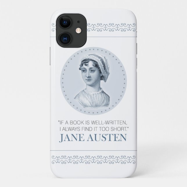 Coques Case-Mate iPhone Jane Austen Portrait et citation sur la lecture Co (Dos)