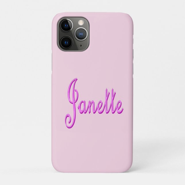 Coques Case-Mate iPhone "Janette" Rose Deux Tons Janette Nom, (Dos)