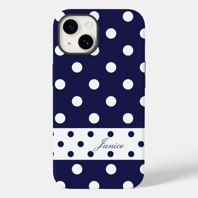 Coques Case-Mate iPhone Janice - Pois Mignons Avec Votre Nom - (Verso)