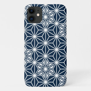 Coque Case-Mate Pour iPhone Japonais Asanoha motif - bleu marine