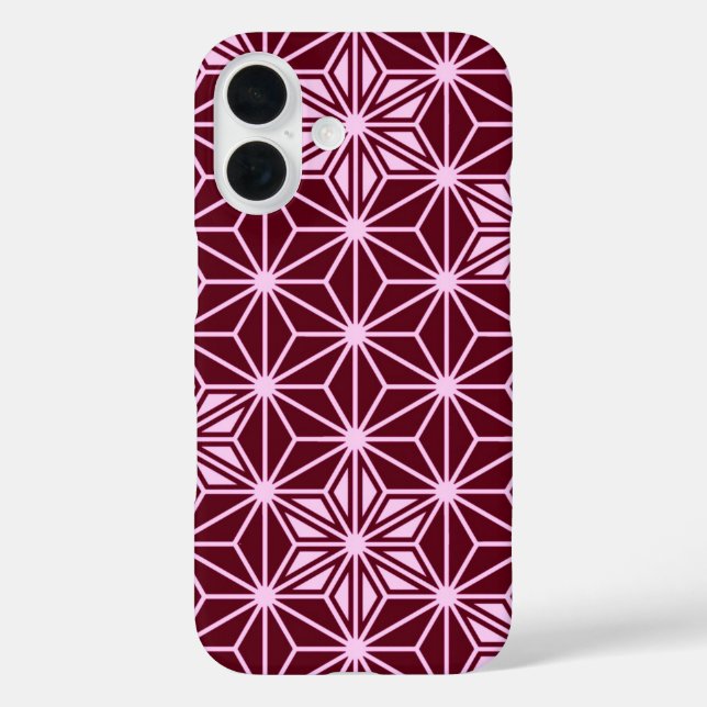 Coques Case-Mate iPhone Japonais Asanoha motif - Bourgogne (Verso)