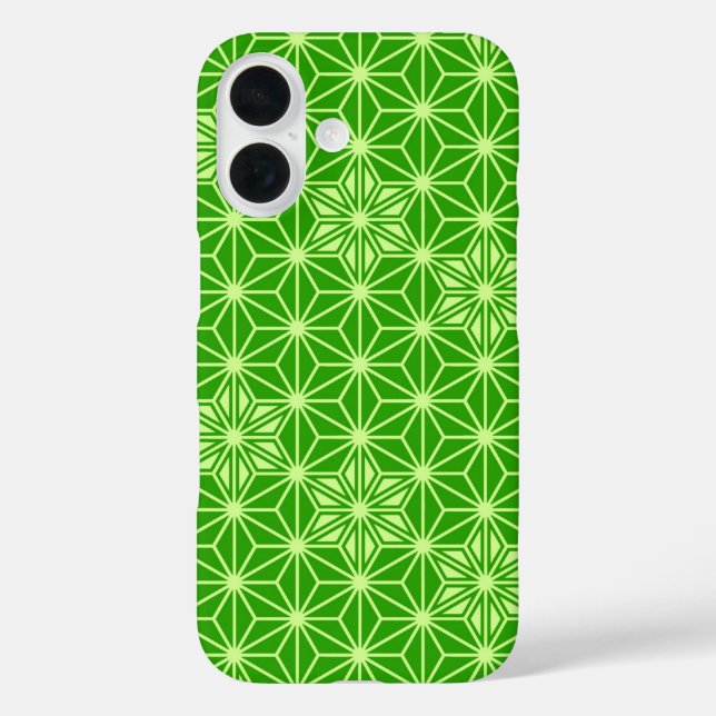 Coques Case-Mate iPhone Japonais Asanoha motif - vert citron (Verso)
