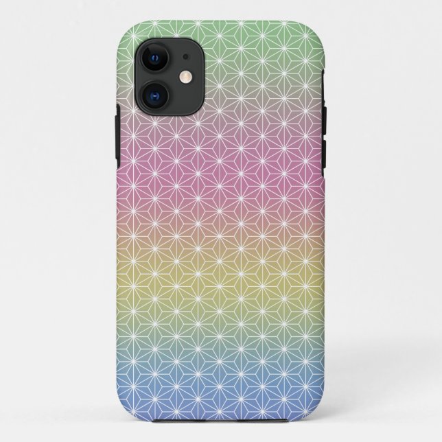 Coques Case-Mate iPhone Japonais Asanoha traditionnel Print Pastel Arc-en- (Dos)