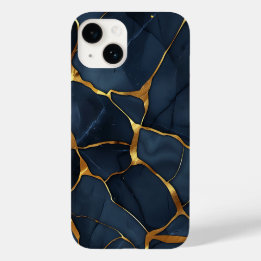 Coque Case-Mate iPhone Japonais Kintsugi bleu foncé