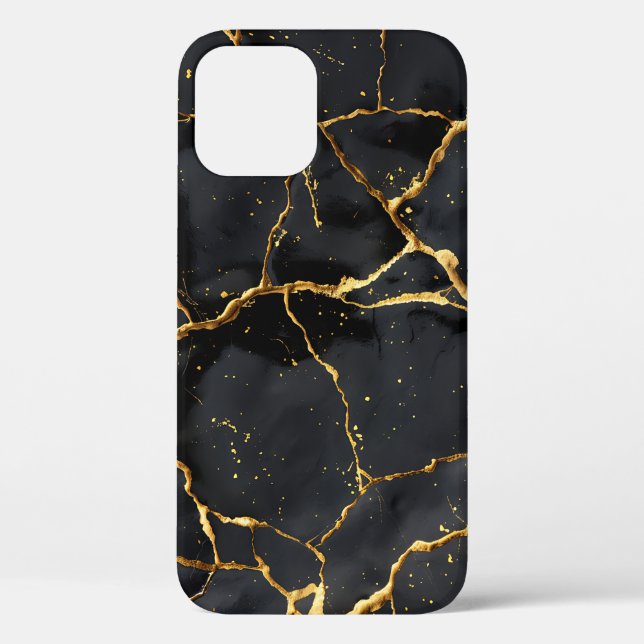 Coques Case-Mate iPhone Japonais Kintsugi Noir & Or (Verso)