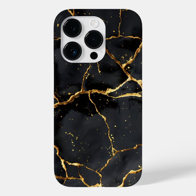 Coques Case-Mate iPhone Japonais Kintsugi Noir & Or (Verso)