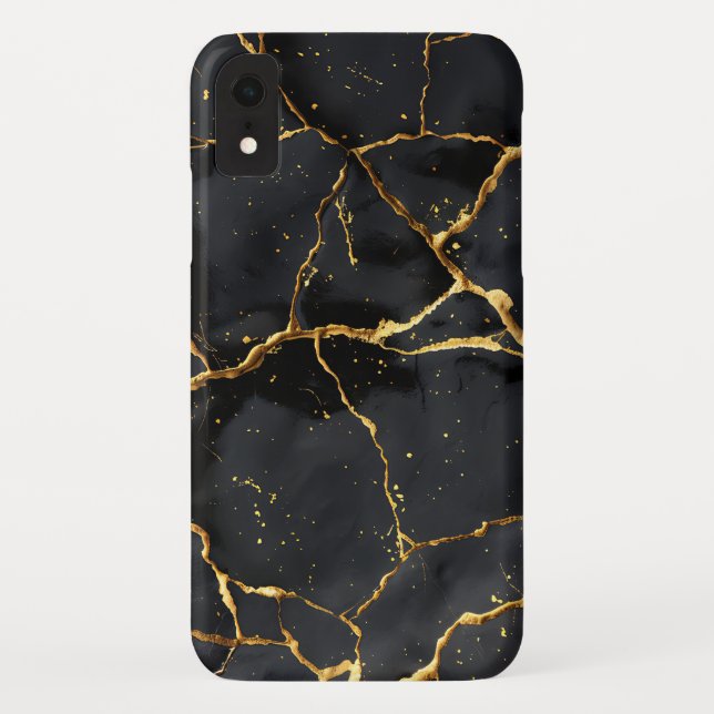 Coques Case-Mate iPhone Japonais Kintsugi Noir & Or (Dos)