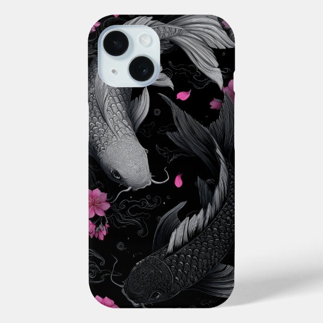 Coques Case-Mate iPhone Japonais Koi Fish mode foncé (Verso)
