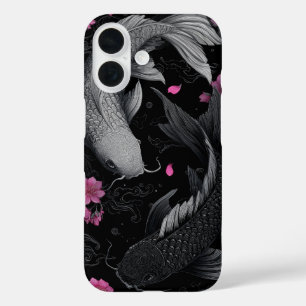 Coque Pour iPhone 16 Japonais Koi Fish mode foncé