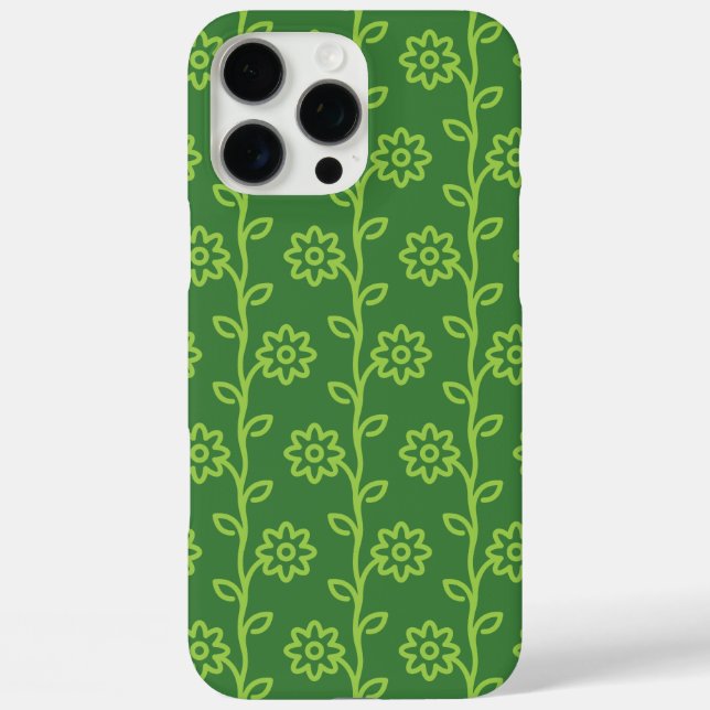 Coques Case-Mate iPhone Jardin à fleurs plates vertes Motif (Verso)